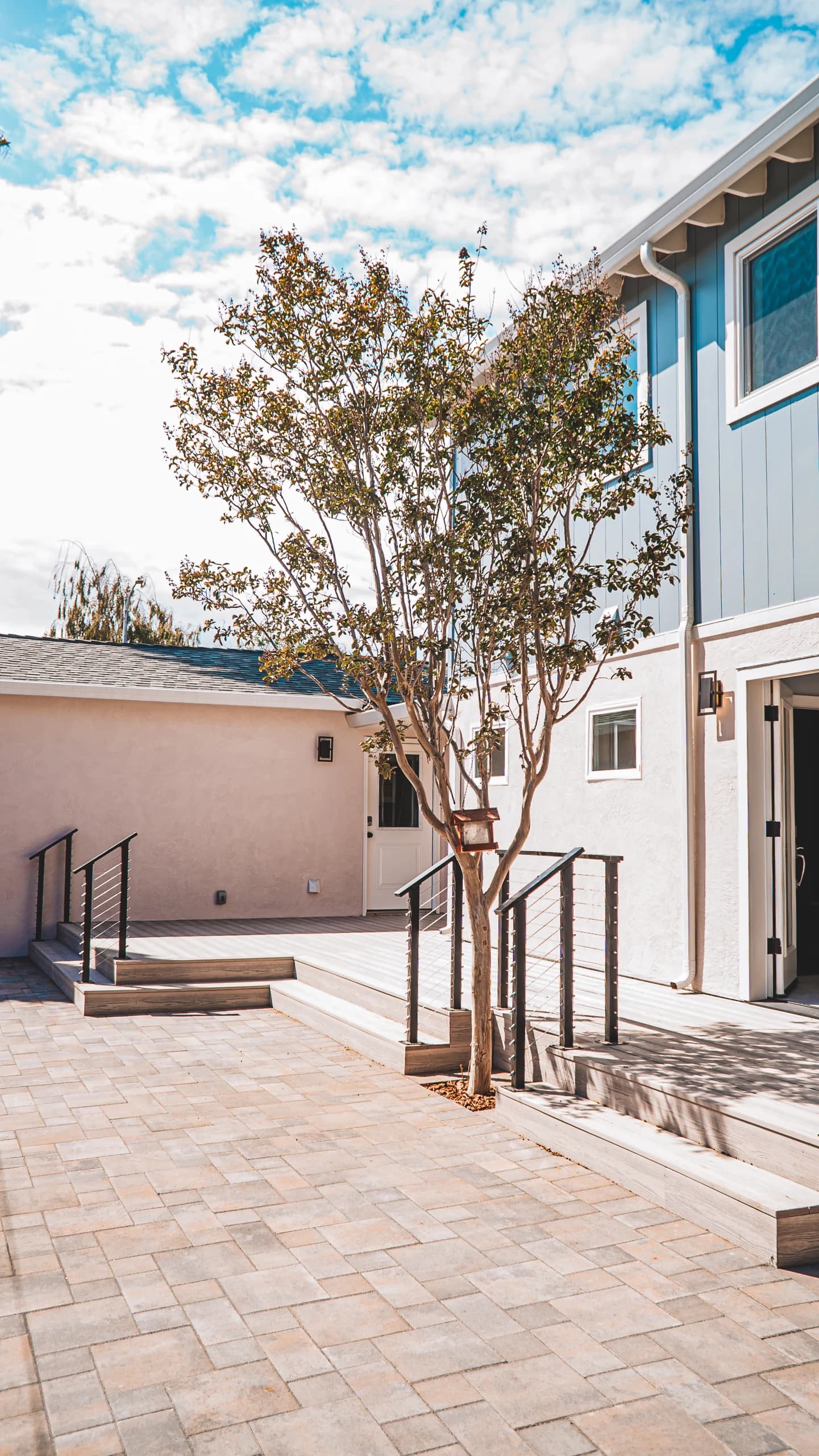 Landscaped backyard and patio with space for a custom ADU